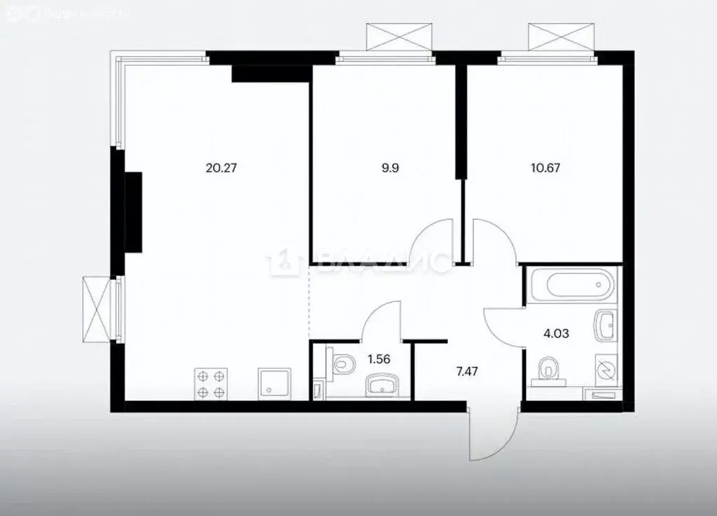 3-комнатная квартира: Москва, Очаковское шоссе, 5к4 (52.4 м) - Фото 1