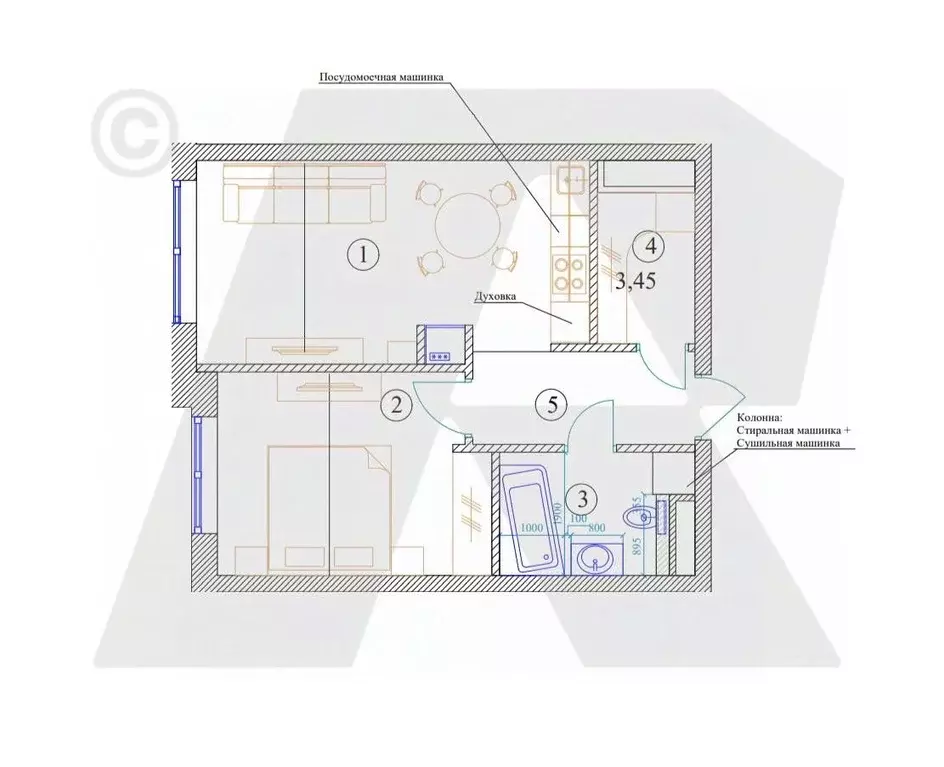 2-к кв. Москва ул. Василия Ланового, 7с1 (46.0 м) - Фото 2