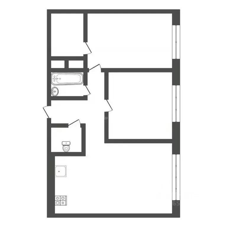3-к кв. Тульская область, Тула ул. Хворостухина, 21 (61.8 м) - Фото 2