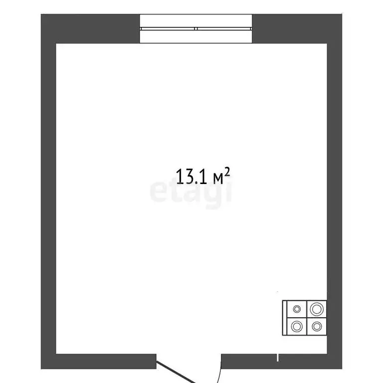 1к в -комнатной квартире (13.1 м) - Фото 1
