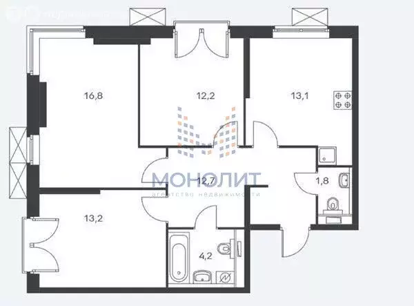 3-комнатная квартира: Москва, Волоколамское шоссе, 71/13к1 (74 м) - Фото 1
