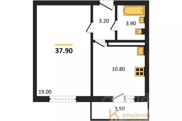 1-к кв. Воронежская область, Воронеж ул. Шидловского, 38 (37.9 м) - Фото 1