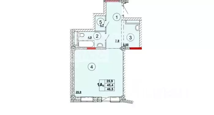 1-к кв. Хакасия, Абакан ул. Кирова, 185к2 (46.5 м) - Фото 0