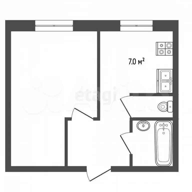 1-к. квартира, 34 м, 8/9 эт. - Фото 0