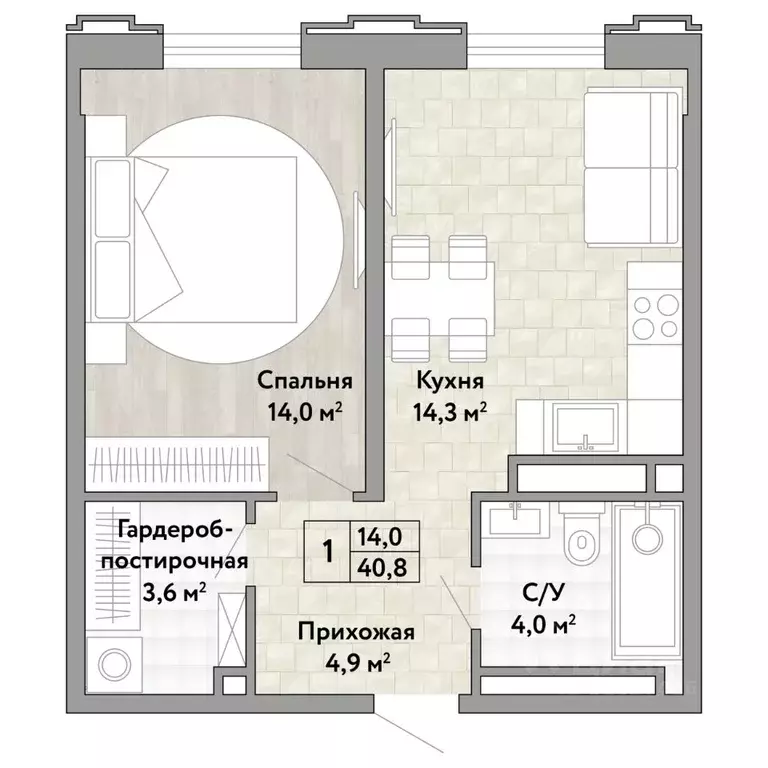 1-к кв. Хабаровский край, Хабаровск ул. Нагишкина (40.8 м) - Фото 1
