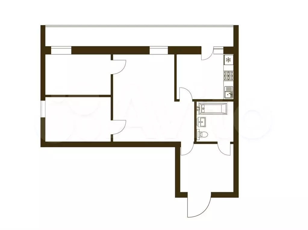 3-к. квартира, 41 м, 4/4 эт. - Фото 0