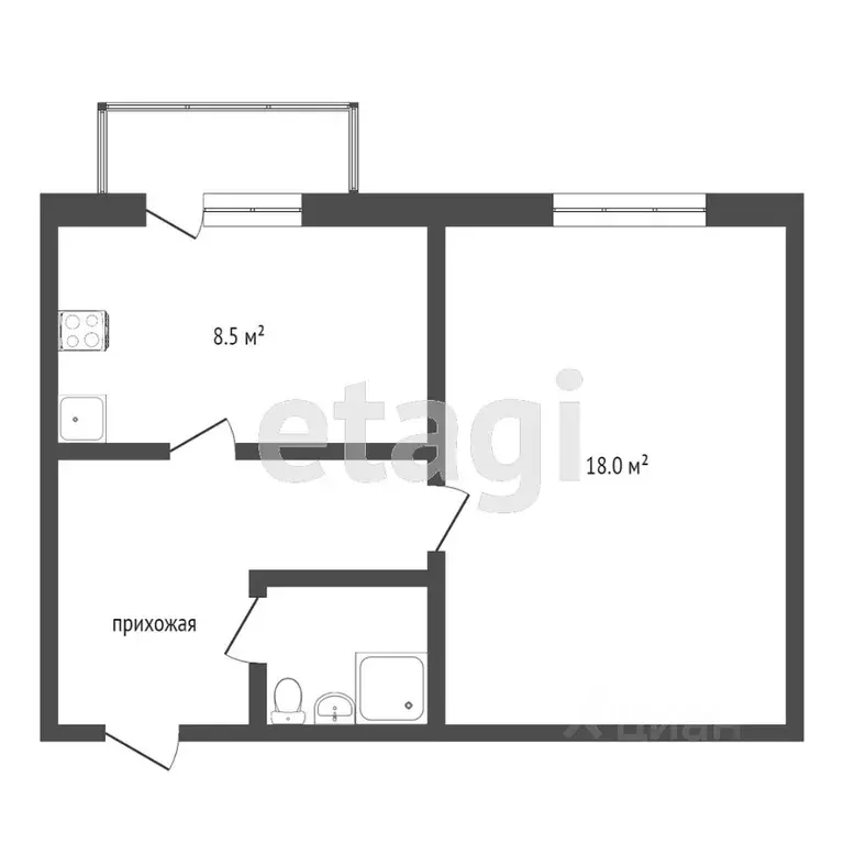 1-к кв. Ростовская область, Ростов-на-Дону ул. 2-й Пятилетки, 6/1 ... - Фото 1