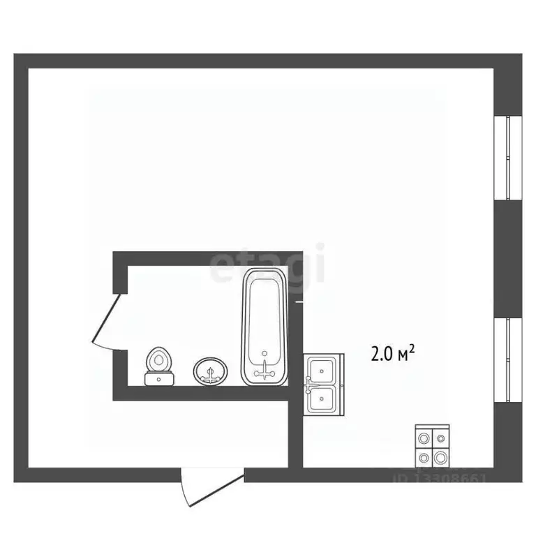 Студия Томская область, Томский район, д. Кисловка, Левобережный мкр ... - Фото 2
