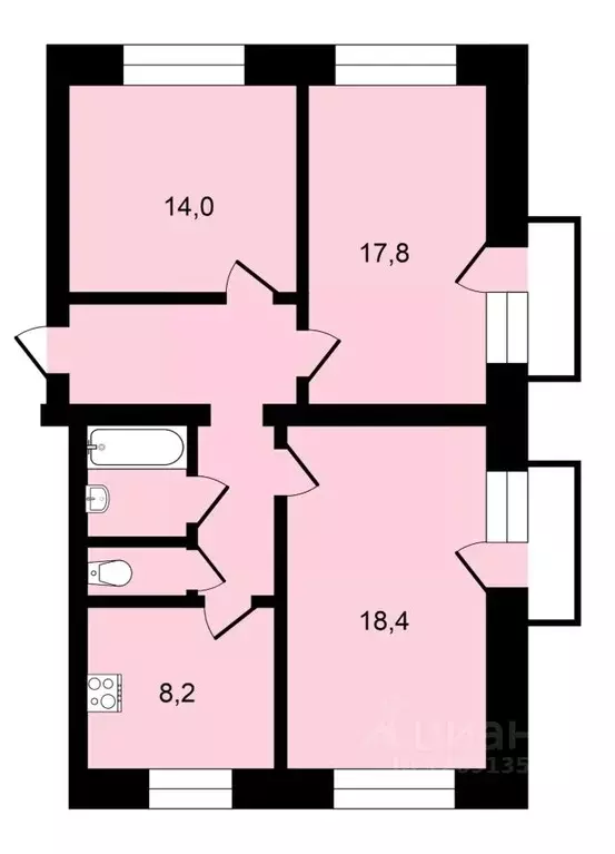 3-к кв. Владимирская область, Владимир ул. Стрелецкий Городок, 49А ... - Фото 1