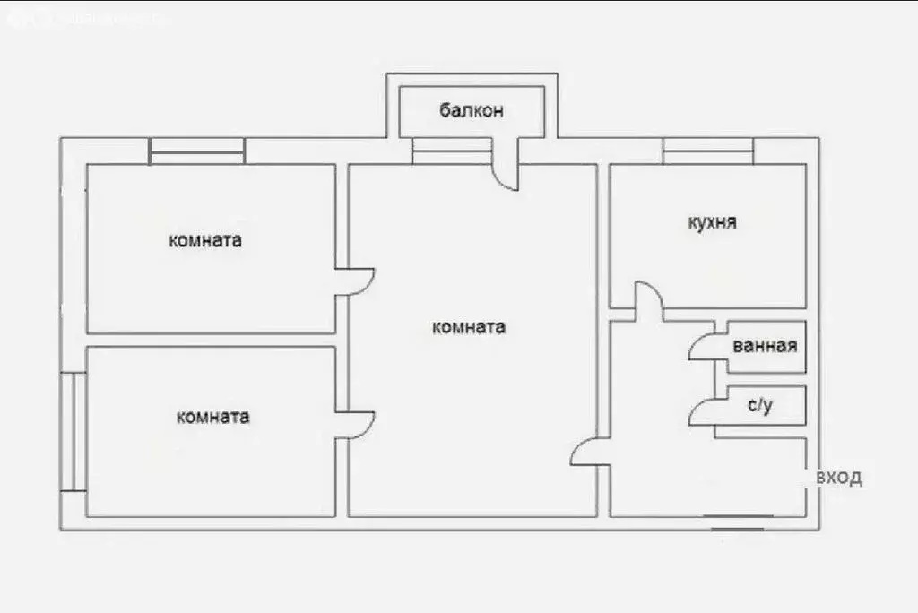 3-комнатная квартира: Астрахань, улица Яблочкова, 29 (50.9 м) - Фото 1