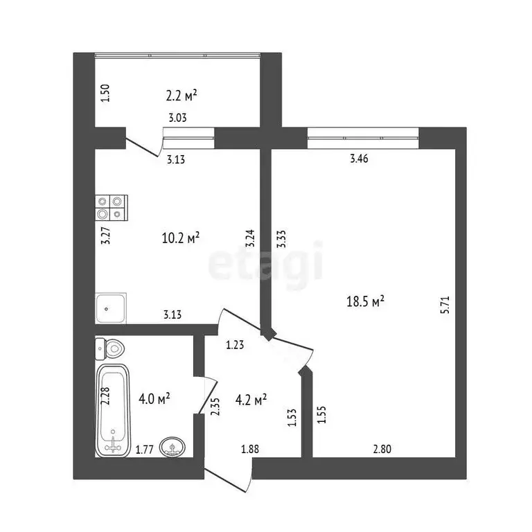 1-комнатная квартира: Стерлитамак, Хвойная улица, 13 (36.9 м) - Фото 0