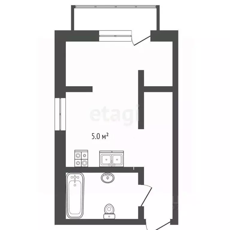 Студия Костромская область, Кострома Венеция мкр, 75 (19.8 м) - Фото 2
