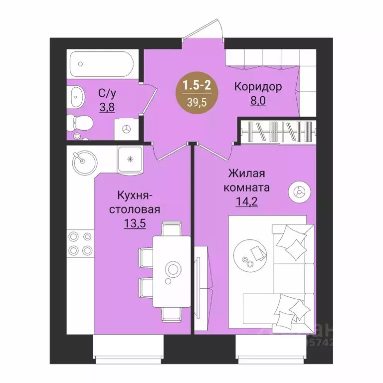 1-к кв. Вологодская область, Вологда Старое ш. (39.5 м) - Фото 1