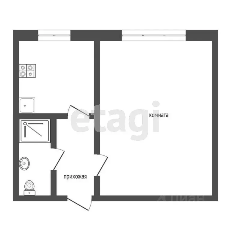 1-к кв. Коми, Ухта ул. Дежнева, 21 (29.1 м) - Фото 2