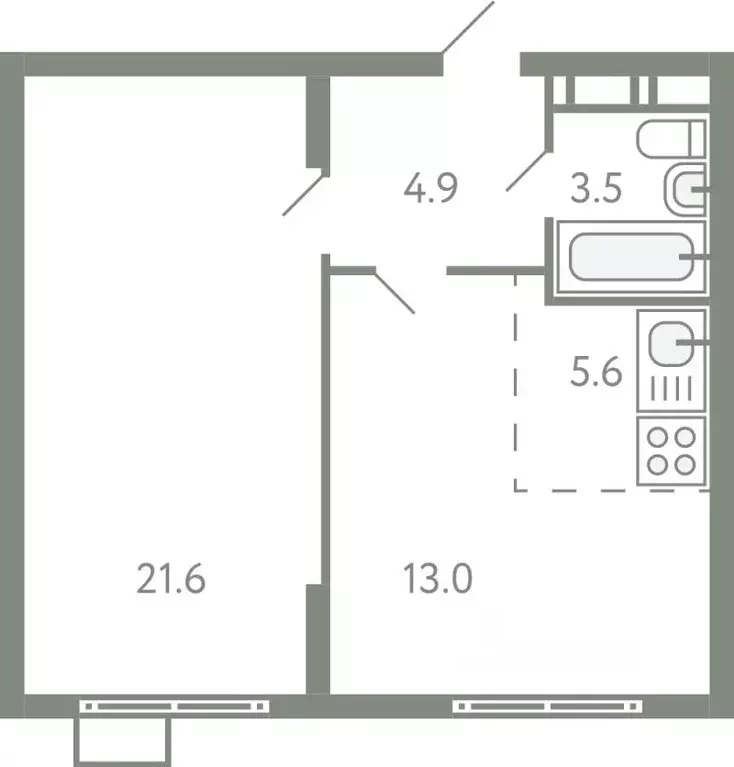 2-к кв. Московская область, Ленинский городской округ, Молоково пгт ... - Фото 1