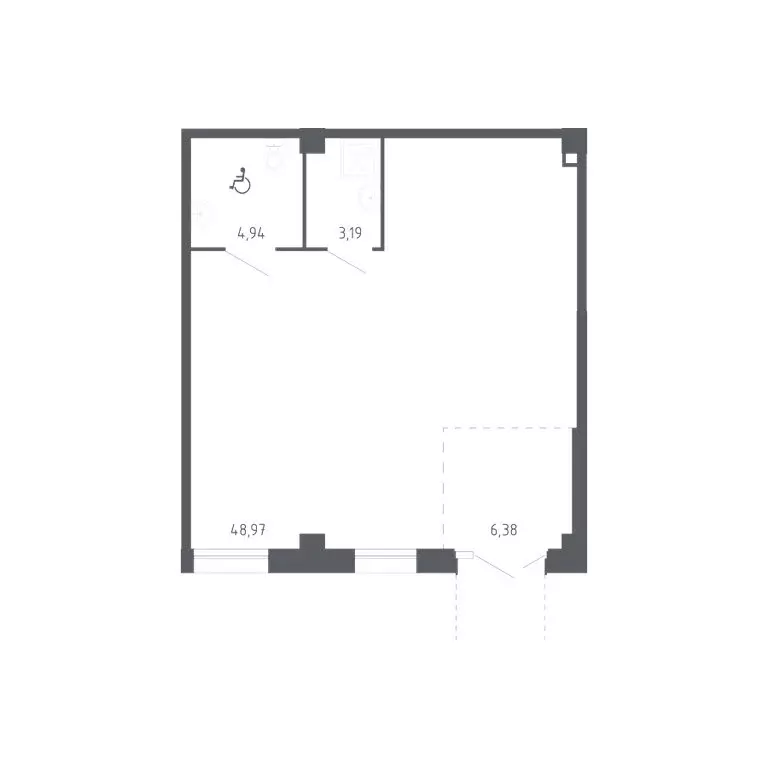 Помещение свободного назначения (63.48 м) - Фото 1