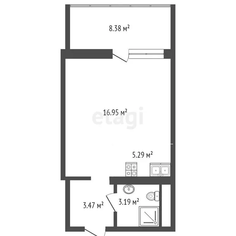 1-комнатная квартира: Алушта, Западная улица, 4 (37.4 м) - Фото 1