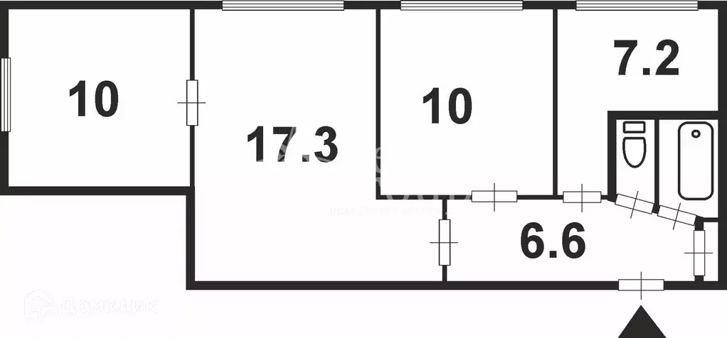 Продаётся 3-к квартира, 54.6 м - Фото 0