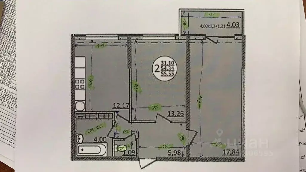 2-к кв. Краснодарский край, Краснодар Камвольно-суконный Комбинат мкр, ... - Фото 2