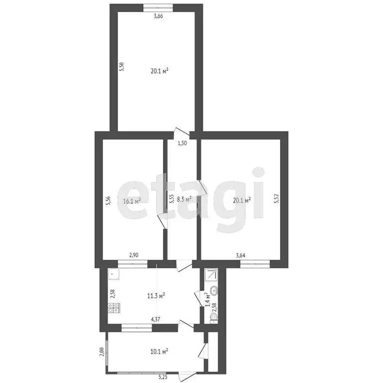 3-комнатная квартира: Ишим, Большая улица, 14 (77.3 м) - Фото 0