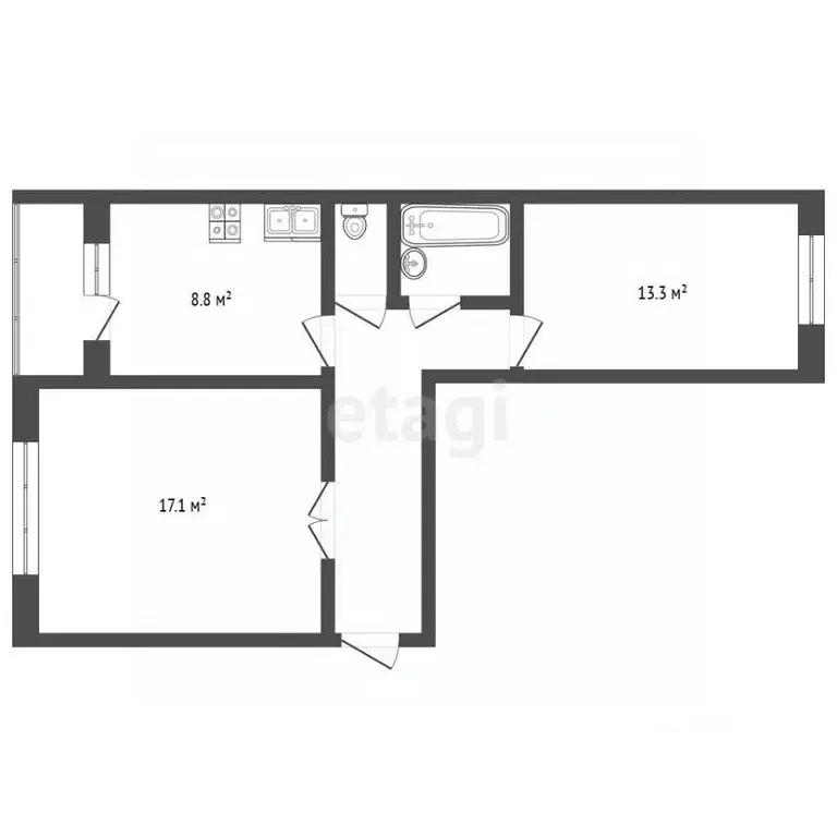 2-к кв. Москва Ключевая ул., 4К1 (51.4 м) - Фото 2