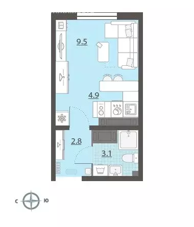 Квартира-студия: Екатеринбург, Латвийская улица, 56 (20.3 м) - Фото 0