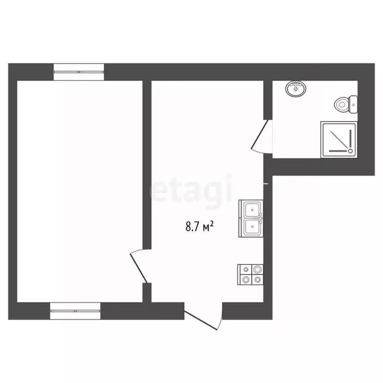 1-к кв. Крым, Евпатория ул. Демышева, 8 (31.8 м) - Фото 2