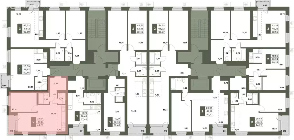 2-комнатная квартира: Уфимский район, село Миловка (44.28 м) - Фото 1