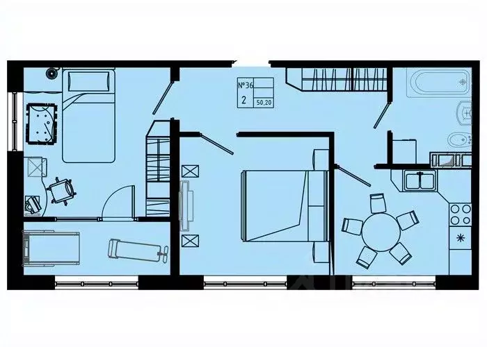 2-к кв. Ленинградская область, Коммунар г. Гатчинский муниципальный ... - Фото 1