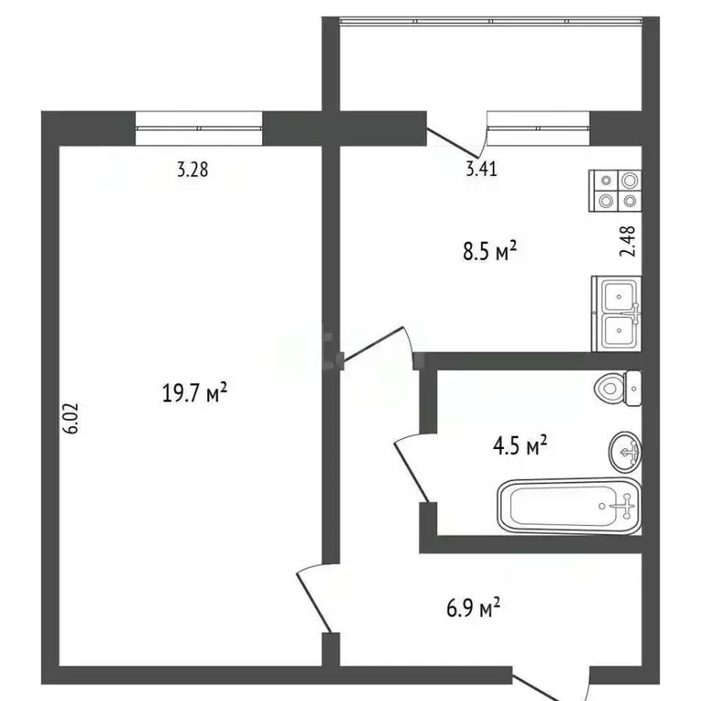 1-к кв. Вологодская область, Вологда Дальняя ул., 20г (39.6 м) - Фото 0