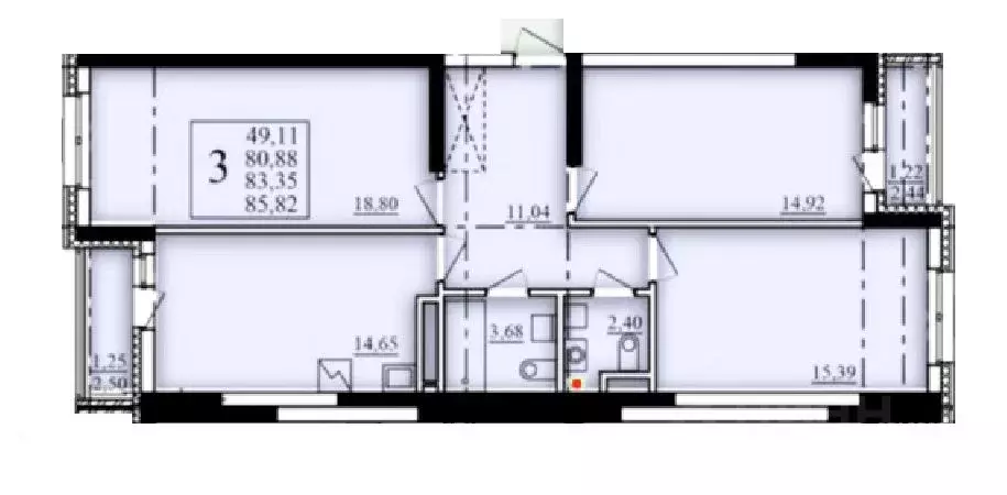 3-к кв. Башкортостан, Уфа Затон-Восточный жилрайон, Паруса жилой ... - Фото 1