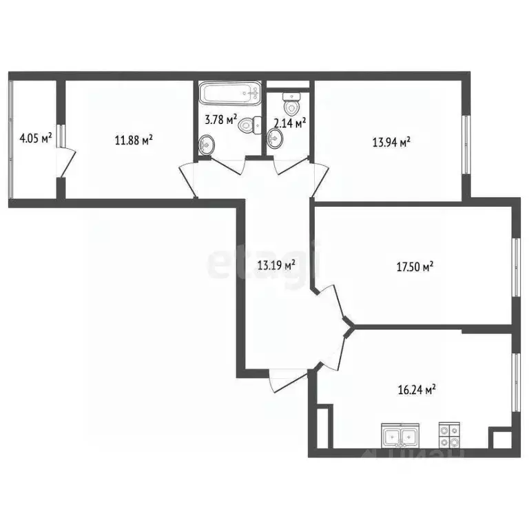 3-к кв. Крым, Симферополь ул. Батурина (82.72 м) - Фото 2