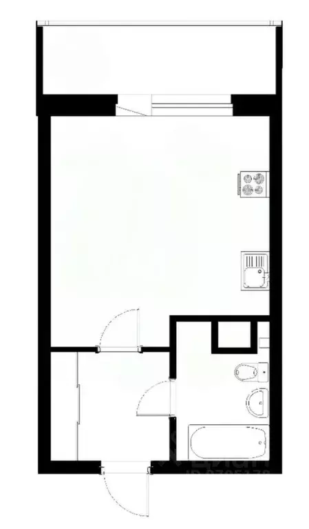 Студия Татарстан, Казань ул. Родины, 26Е (32.0 м) - Фото 1