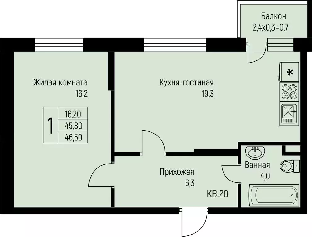 1-комнатная квартира: муниципальное образование Краснодар, посёлок ... - Фото 0