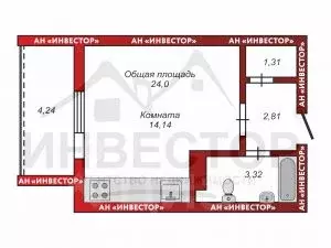 Студия Челябинская область, Челябинск просп. Краснопольский, 1д (24.3 ... - Фото 1