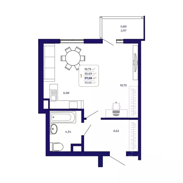 1-к кв. Башкортостан, Уфа Затон-Восточный жилрайон, Паруса жилой ... - Фото 1