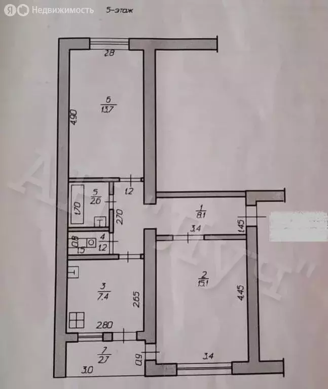 2-комнатная квартира: Будённовск, 1-й микрорайон, 3 (48 м) - Фото 2
