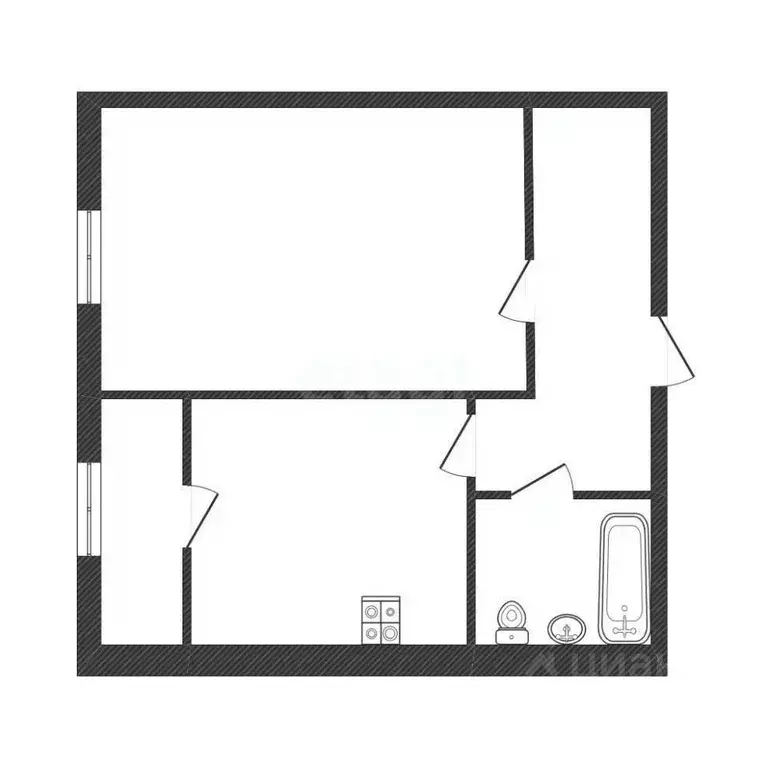 1-к кв. Белгородская область, Белгород Кирпичная ул., 65с1 (44.8 м) - Фото 2
