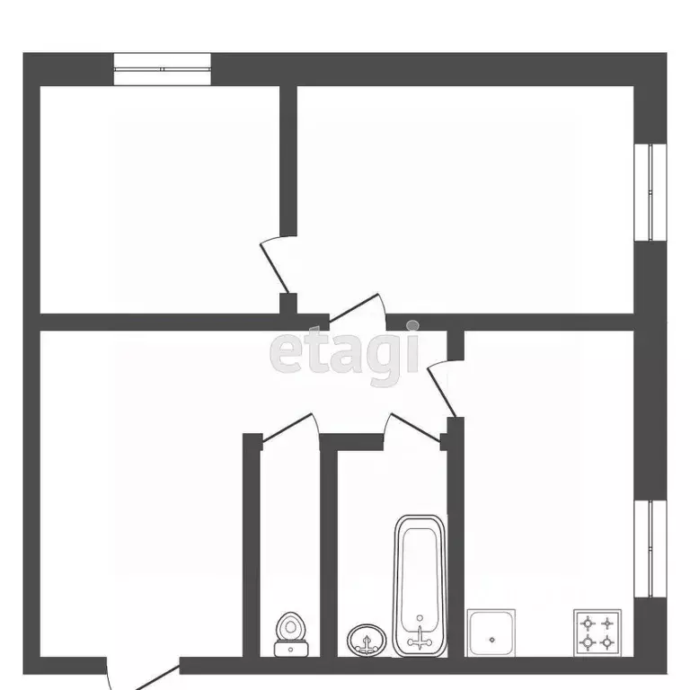 2-к кв. Мордовия, Саранск ул. Попова, 43 (44.5 м) - Фото 1