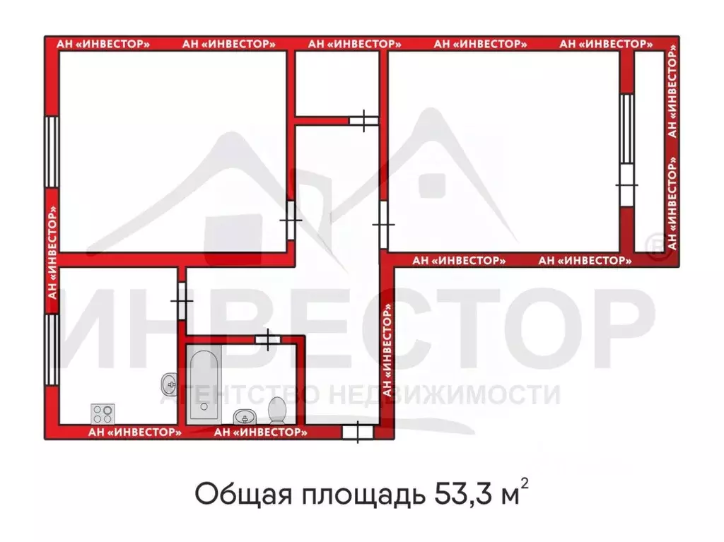 2-к кв. Челябинская область, Челябинск ул. Ворошилова, 37 (53.3 м) - Фото 2