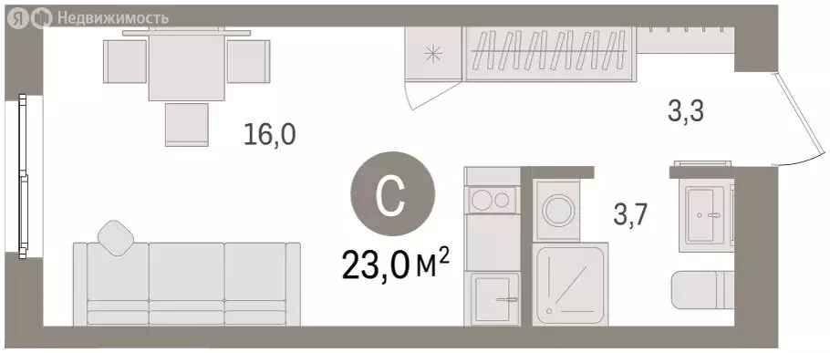 Квартира-студия: Пермь, улица Солдатова (22.97 м) - Фото 1