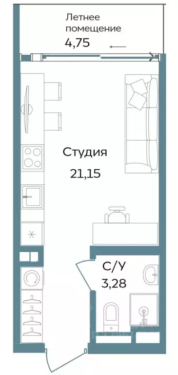 Студия Крым, Саки ул. Морская (29.18 м) - Фото 0