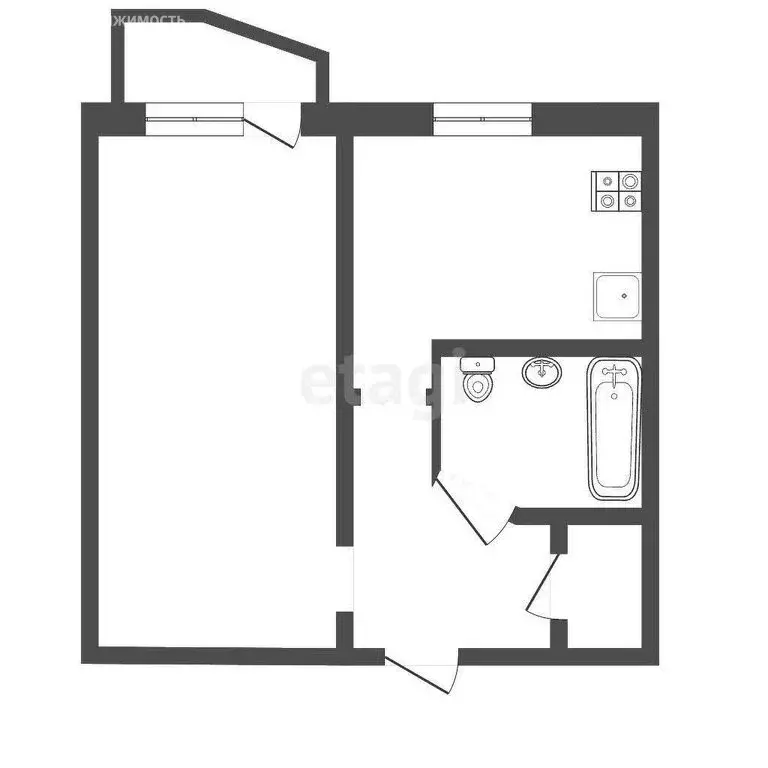 1-комнатная квартира: Дмитров, микрорайон Внуковский, 10 (28.8 м) - Фото 1