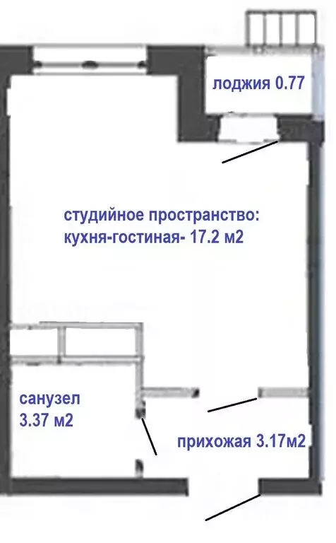 Квартира-студия: Москва, Муравская улица, 46к1 (23.8 м) - Фото 0
