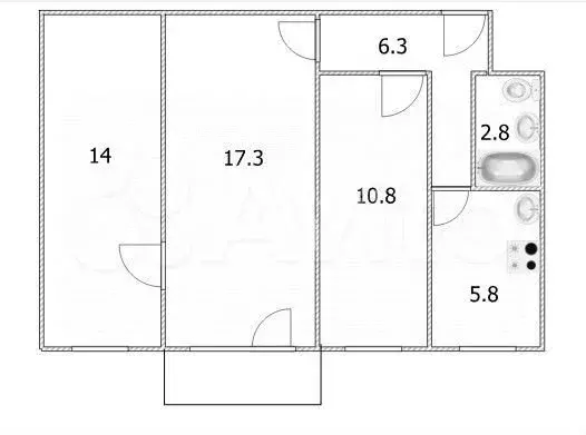 3-к. квартира, 57 м, 4/5 эт. - Фото 0