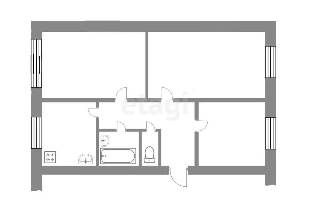 3-комнатная квартира: Бакал, улица Леонова, 4 (68.1 м) - Фото 0