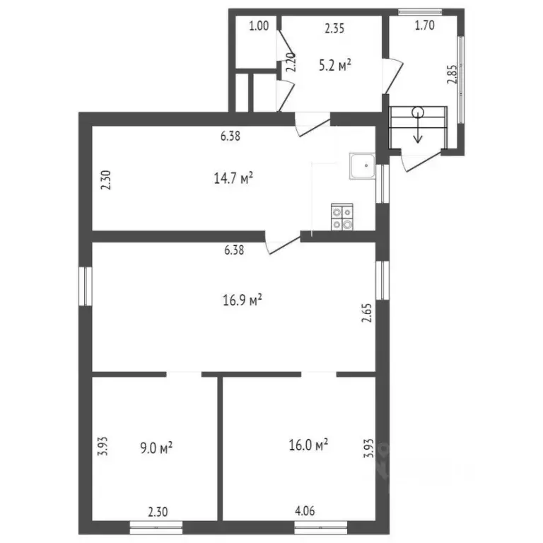 Дом в Новгородская область, Боровичи пос. Полыновка, ул. Устинская, 21 ... - Фото 2