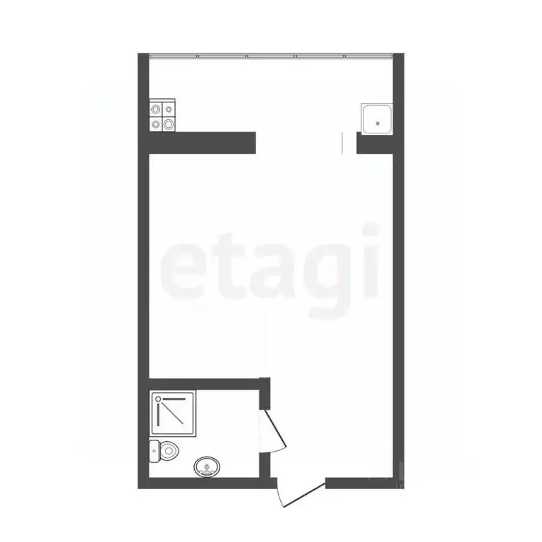 Студия Тюменская область, Тюмень ул. 30 лет Победы, 81 (12.5 м) - Фото 2