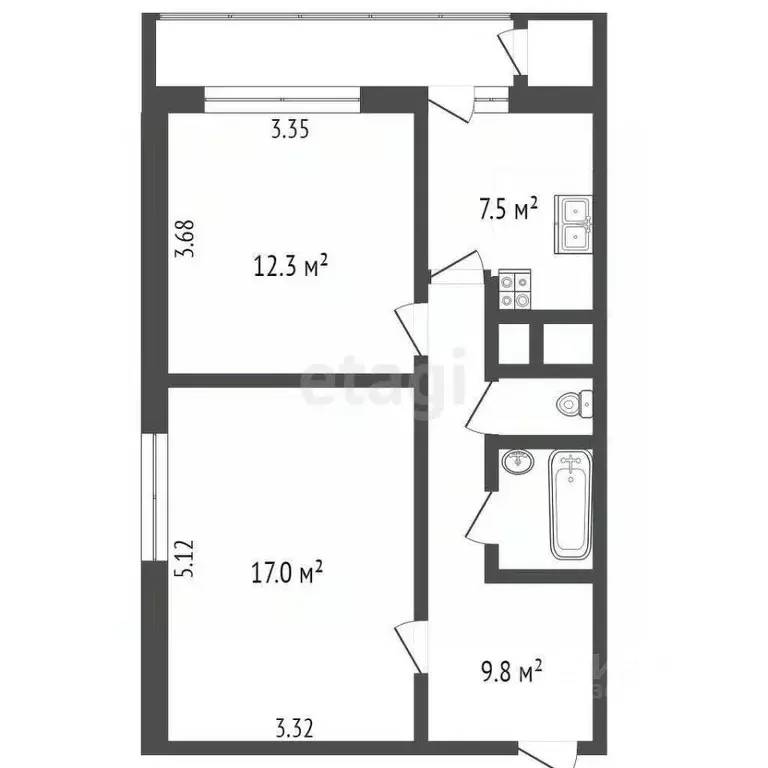 2-к кв. Ярославская область, Ярославль ул. Доронина, 6 (51.0 м) - Фото 1