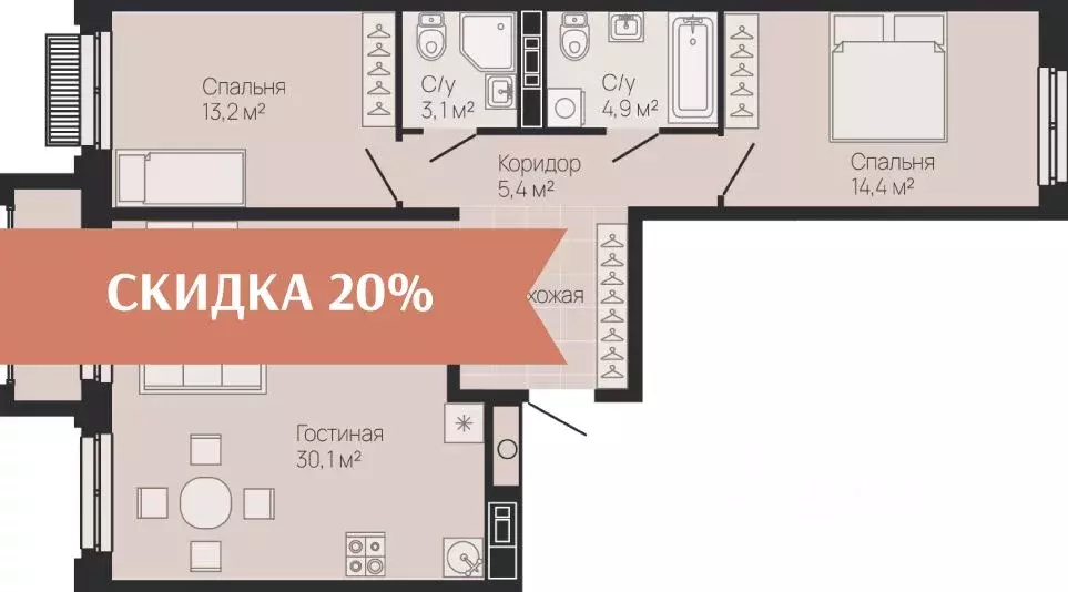 2-к кв. Нижегородская область, Нижний Новгород ул. Белинского, 23 ... - Фото 1
